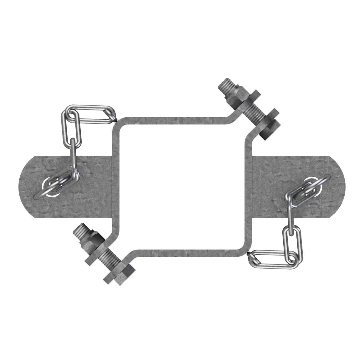 Collier de serrage, double pour poteaux carrés