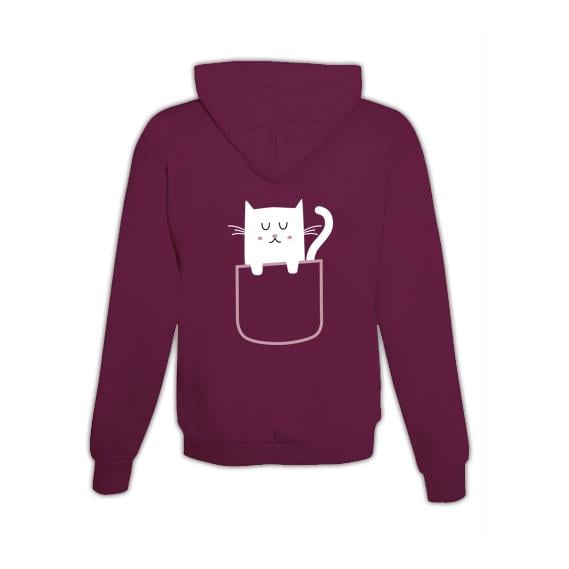 Image of Schwesternuhr Hoodie Katze Unisex - Burgundy - bei Hauptner.ch