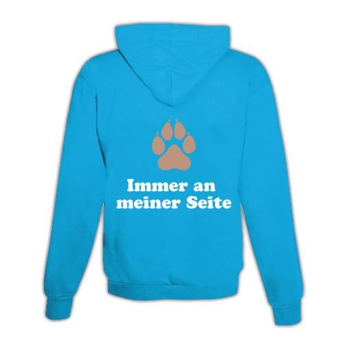 Image of Schwesternuhr Hoodie Hundepfote Unisex - Hellblau/Türkis - bei Hauptner.ch