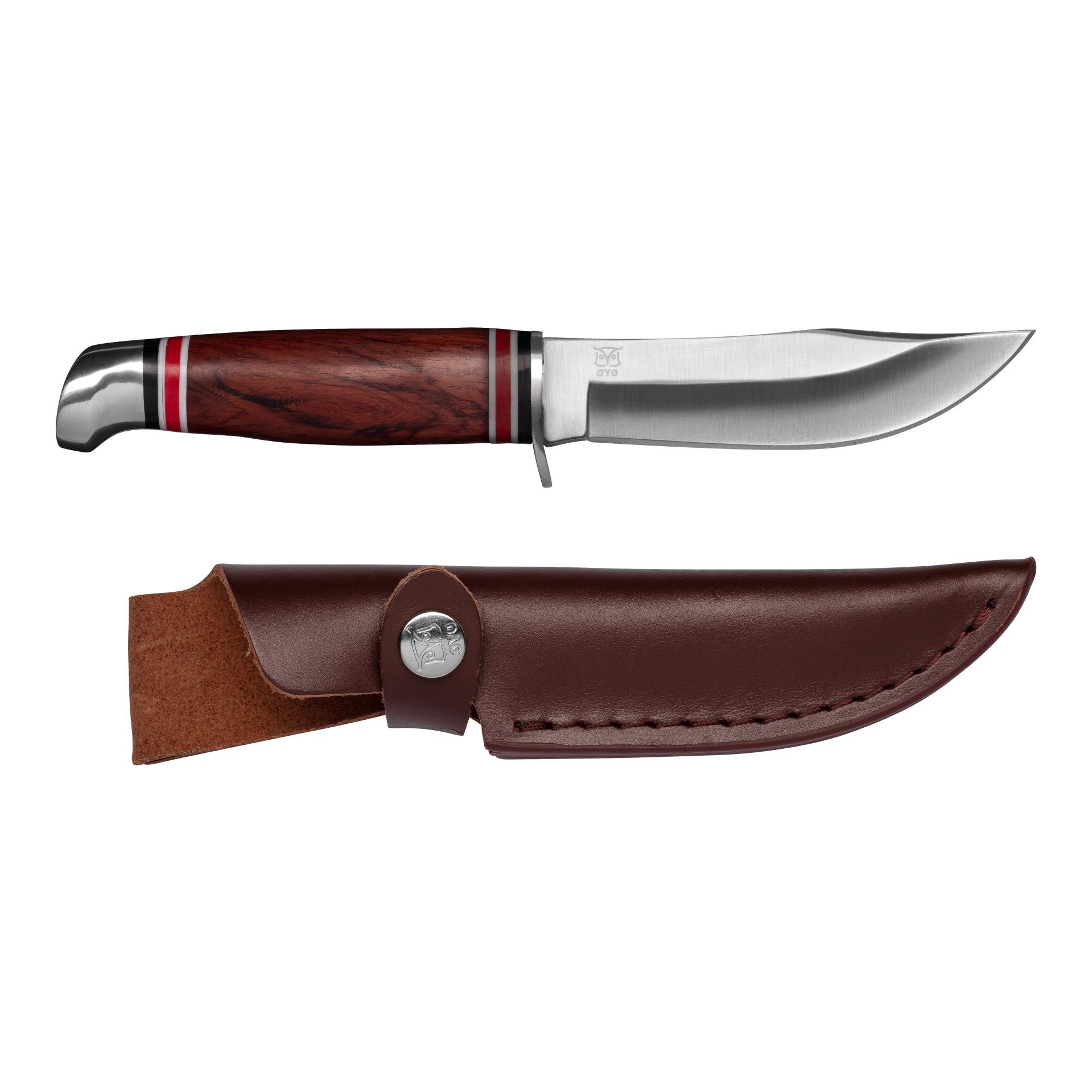 Øyo GEILO - Couteau de chasse/de plein air avec étui de protection en cuir