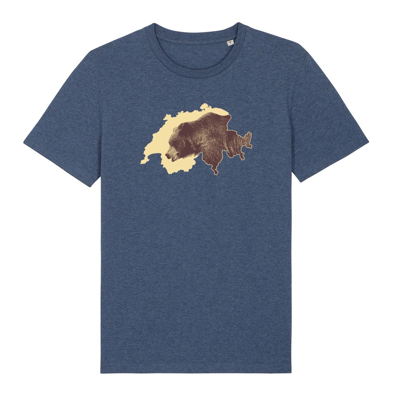 Schweizer Bär Unisex T-Shirt - dark heather blue