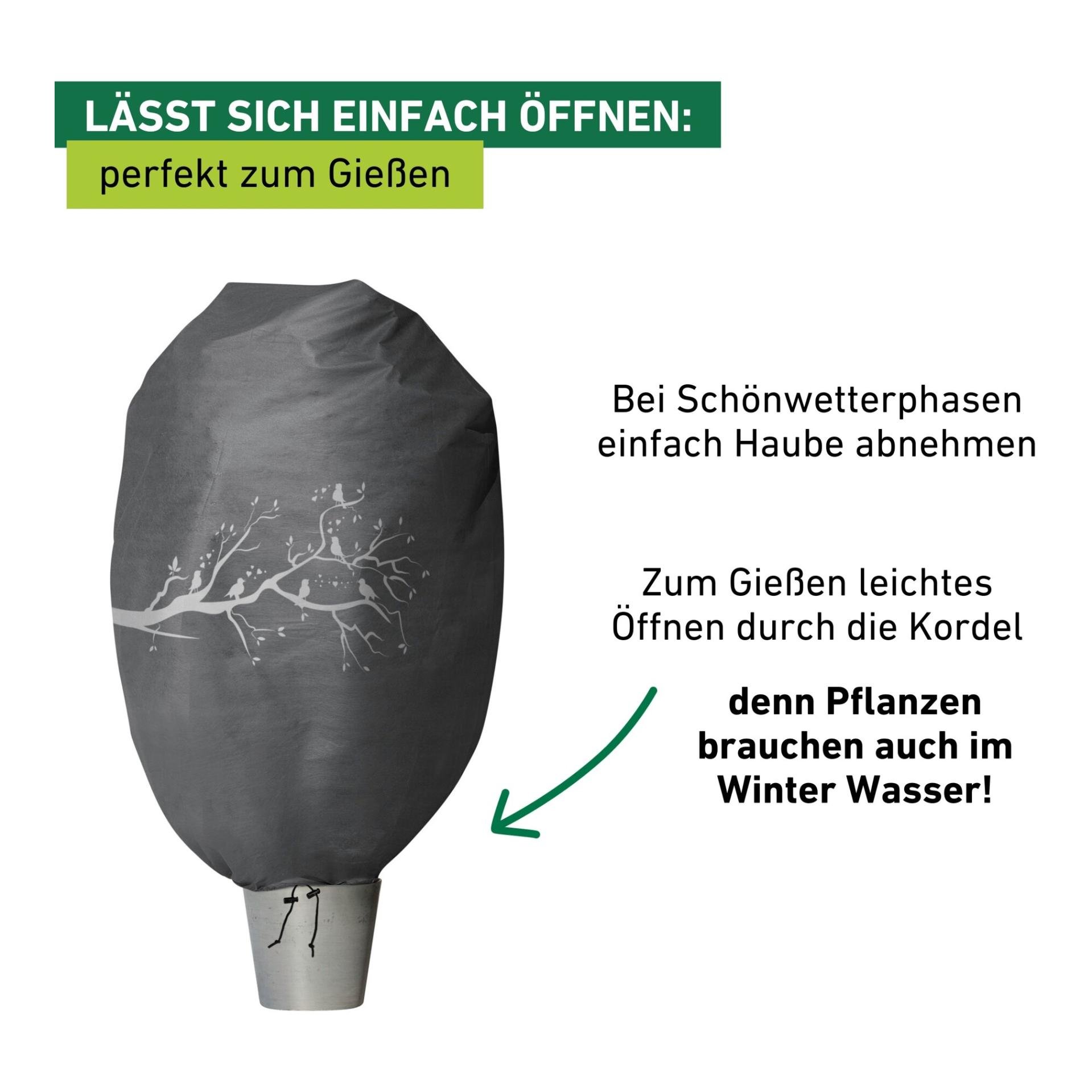 Winter-Deko-Vlieshaube PROTECT Vögel