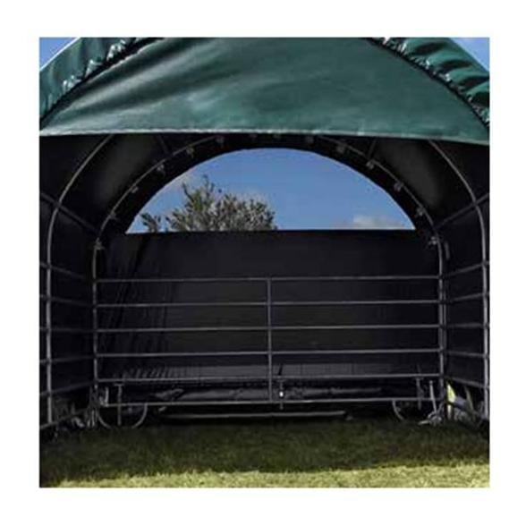 Giebelwand aus WSN und Plane 25/75 lang mit Überhanglappen