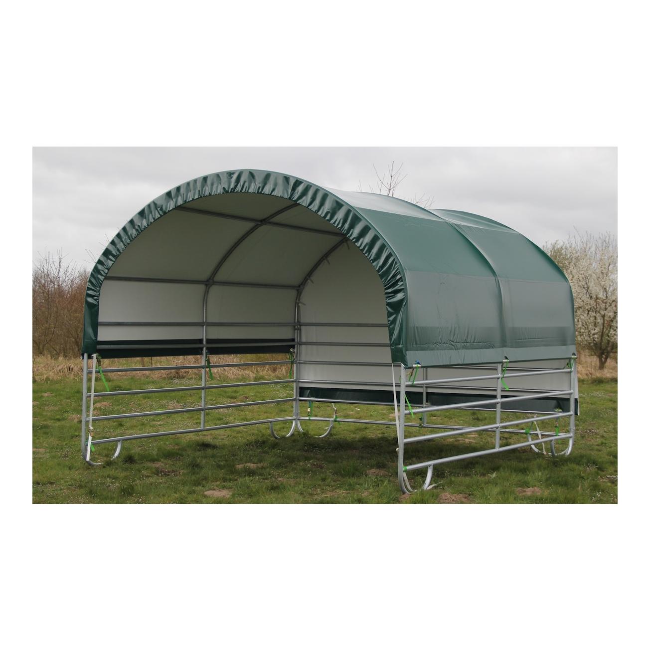 Giebelwand aus PVC mit Gurtsystem