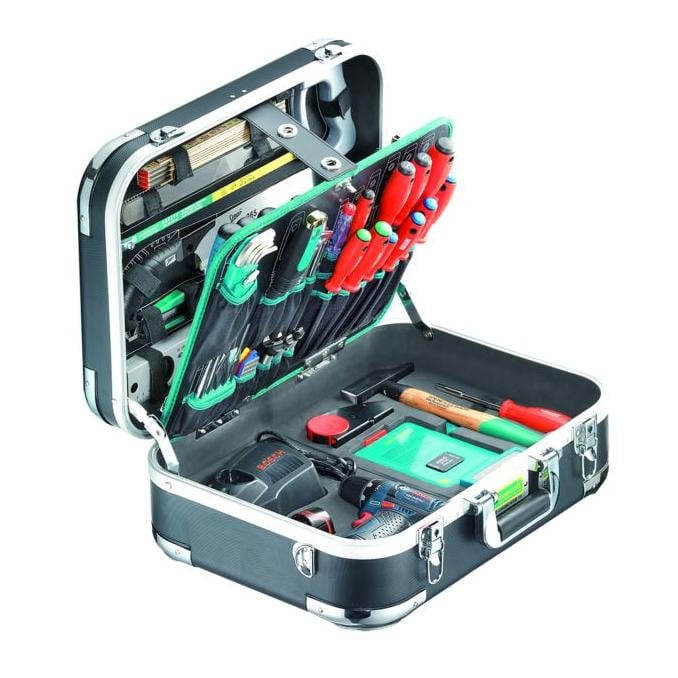 ABS-Werkzeug-Koffer "PRO CHROME WOOD", 116-tlg.