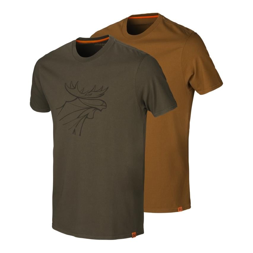 Image of Härkila Graphic T-Shirt 2er-pack - willow green/rustique clay bei Hauptner.ch