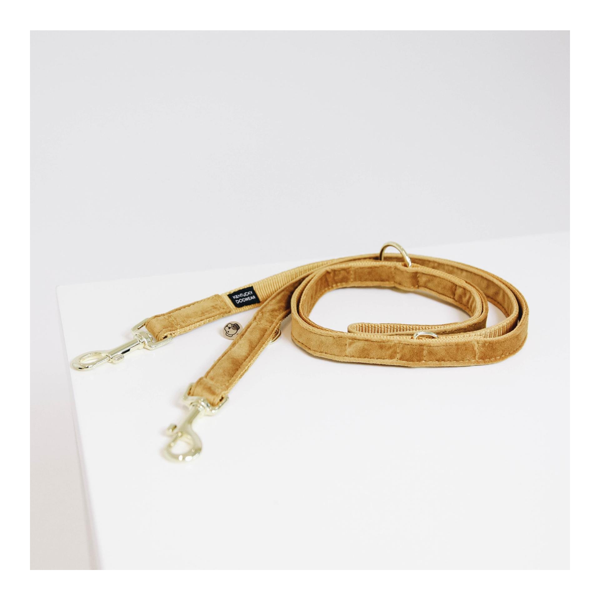 Hundeleine Velvet - mustard