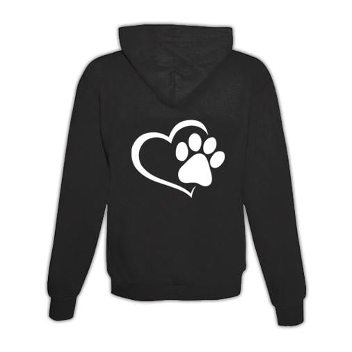 Image of Schwesternuhr Hoodie Herz mit Pfote Unisex - Schwarz - bei Hauptner.ch