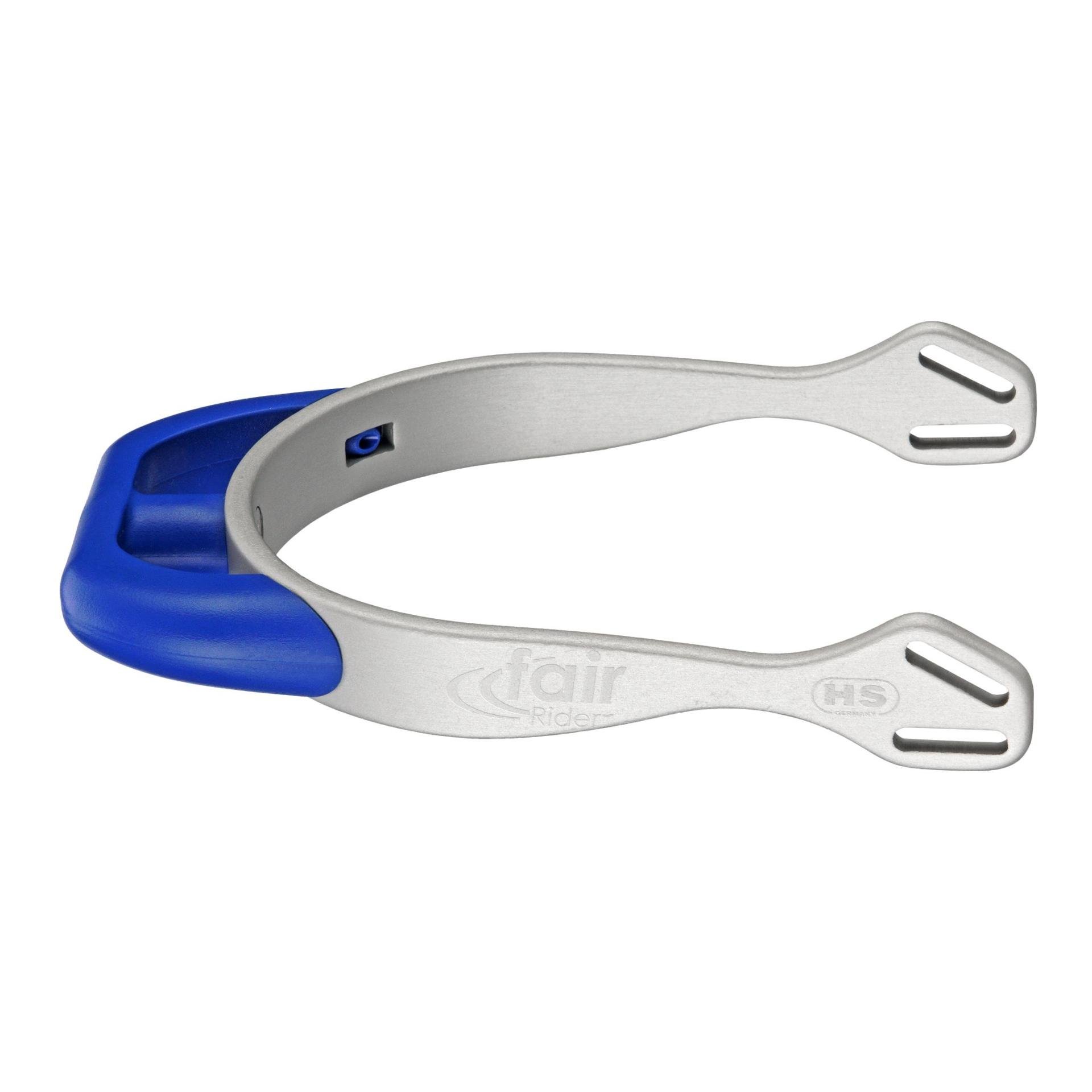 fairRider Sporen flach - silber / Hals blau