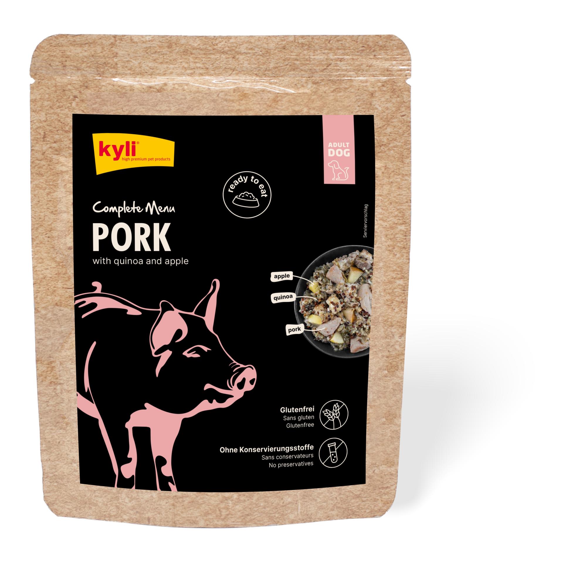 Menu complet porc avec quinoa et pomme
