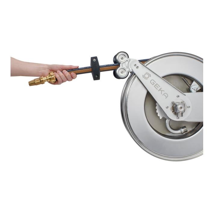 Plus automatischer Schlauchaufroller Edelstahl - mit Schlauch