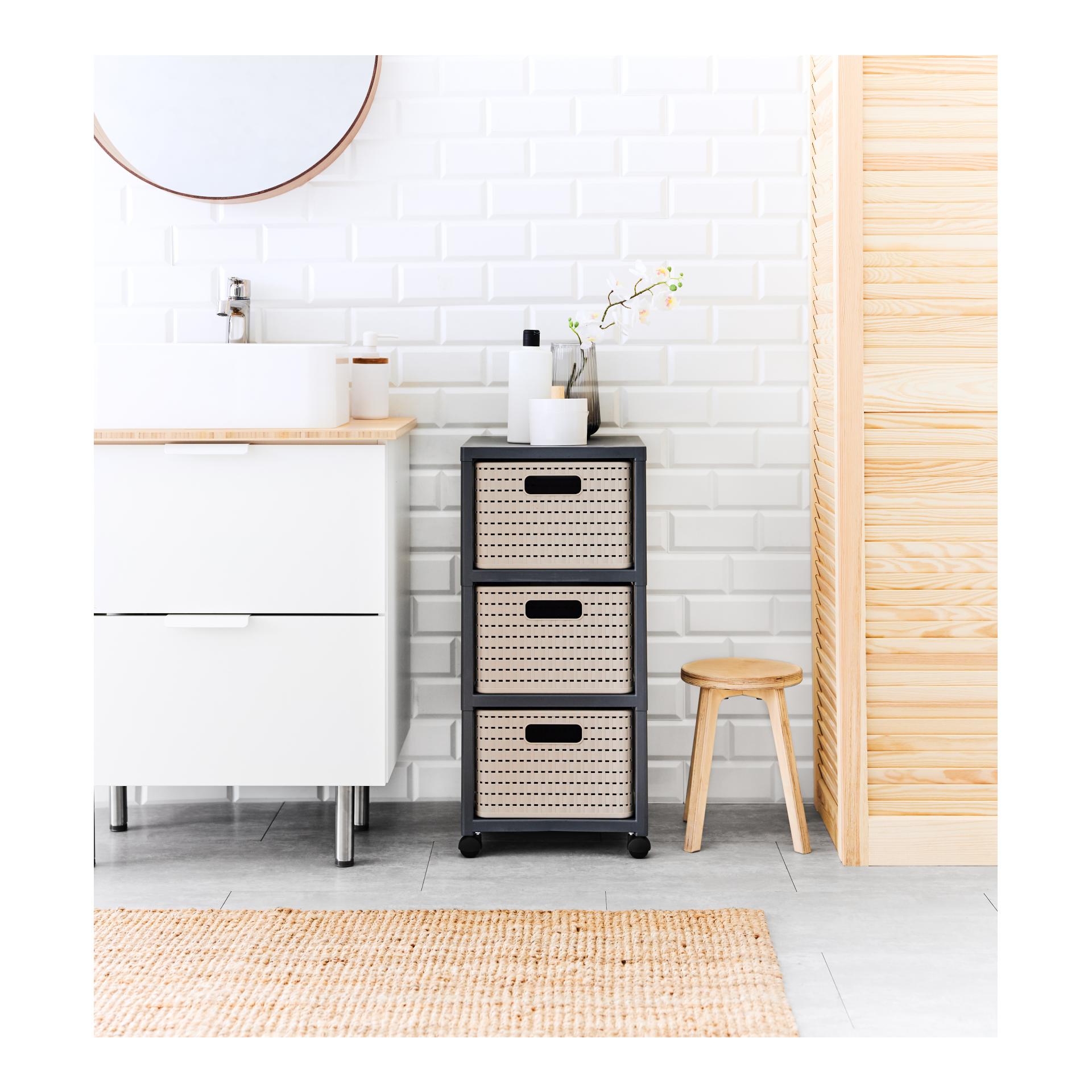 Rotho Tower mit Rollen 3 x DIN A4 COUNTRY