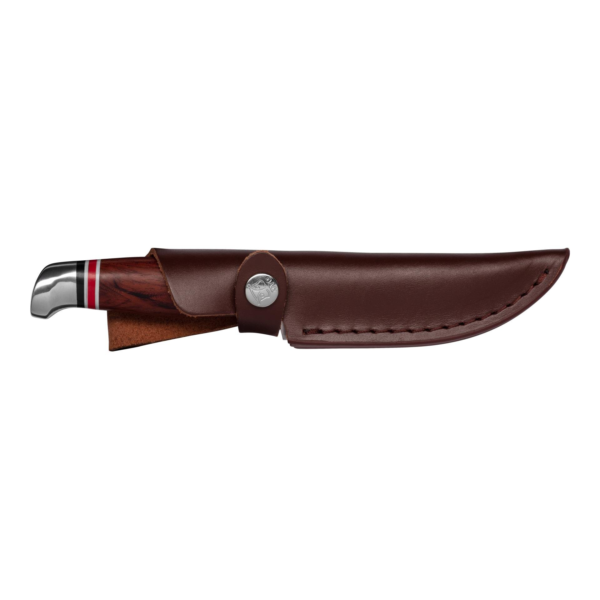 Øyo GEILO - Couteau de chasse/de plein air avec étui de protection en cuir