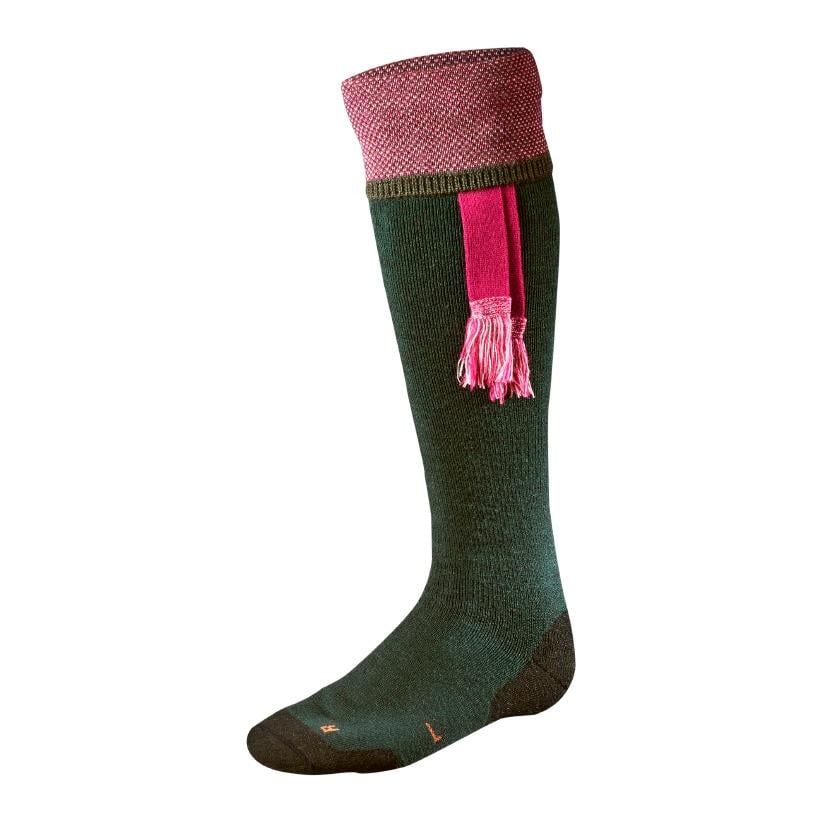 Image of Härkila Sporting Estate Socken - Bottle green/Pink bei Hauptner.ch
