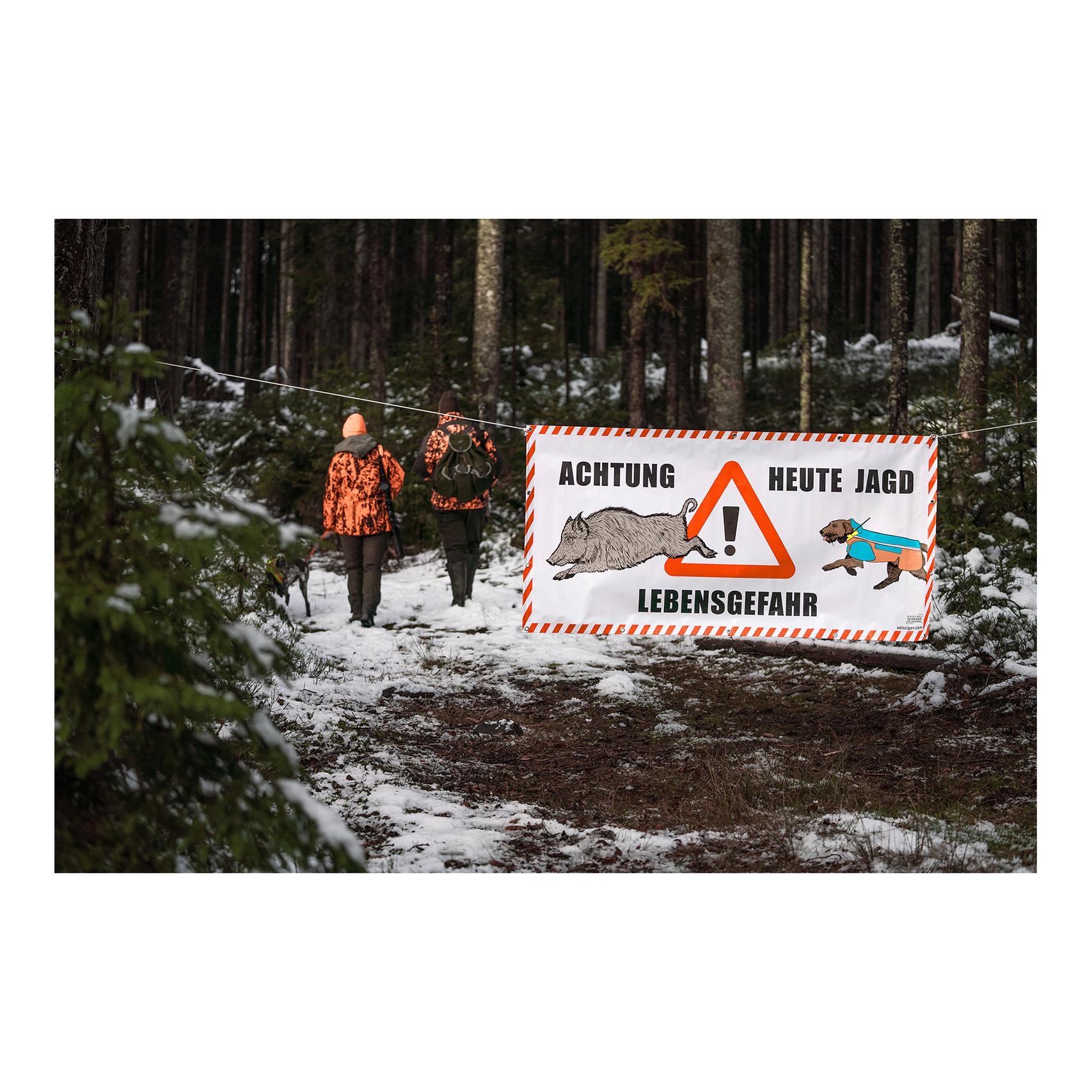 Warnbanner Drückjagd PVC 2m x 1m