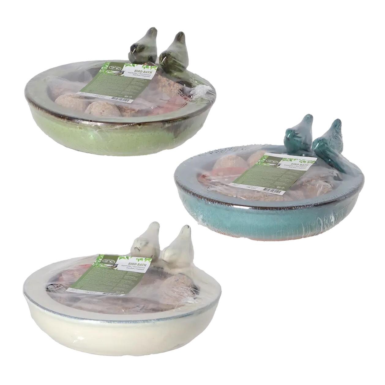 Vogeltränke rund + Futter sort