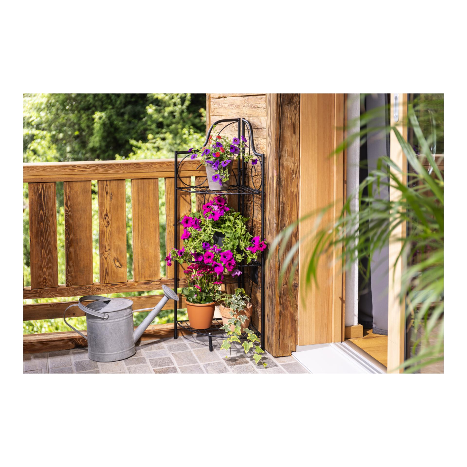 Étagère d'angle à trois niveaux pour plantes - pliable