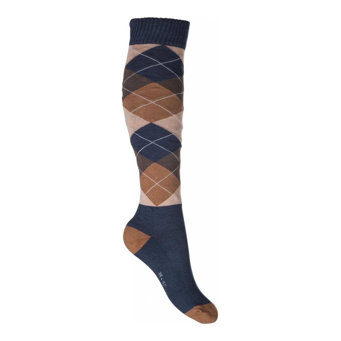 Image of HKM Reitsocken Karo Unisex - jeans/braun karo bei Hauptner.ch