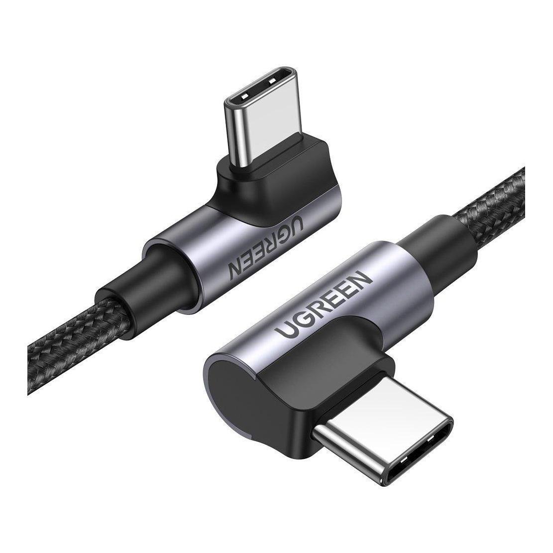 Image of Ugreen USB-C 2.0 gewinkelt zu USB-C 2.0 gewinkelt 5A Datenkabel - Schwarz bei Hauptner.ch