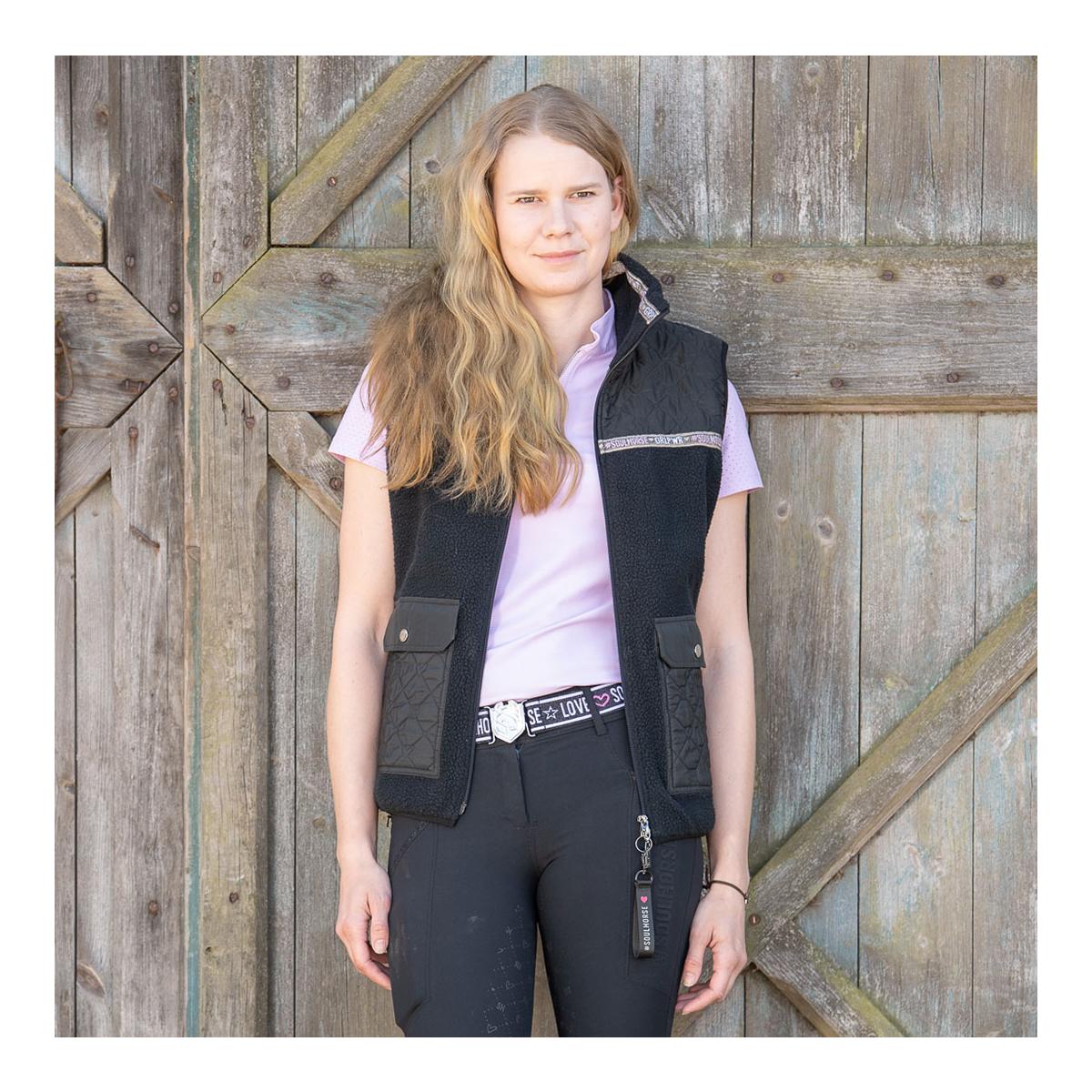 Teddyfleece Weste Black Unicorn