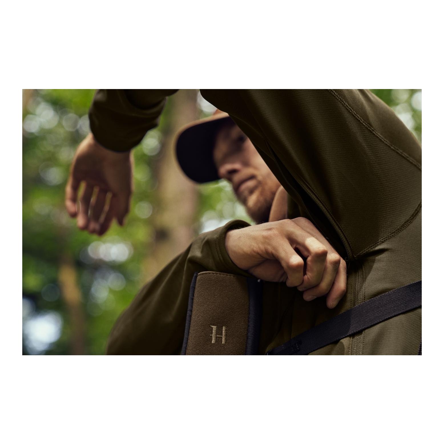 Deer Stalker Fleece Hoodie - Willow green/Shadow brown