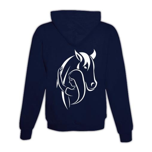 Image of Schwesternuhr Hoodie Horse & Love Unisex - Dunkelblau - bei Hauptner.ch