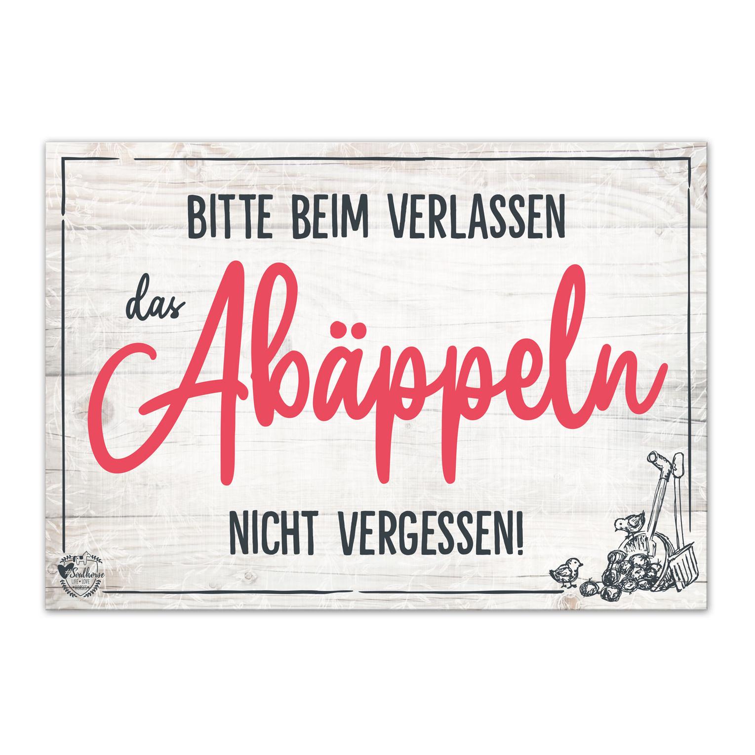“Abäppeln” Stallschild Holzoptik