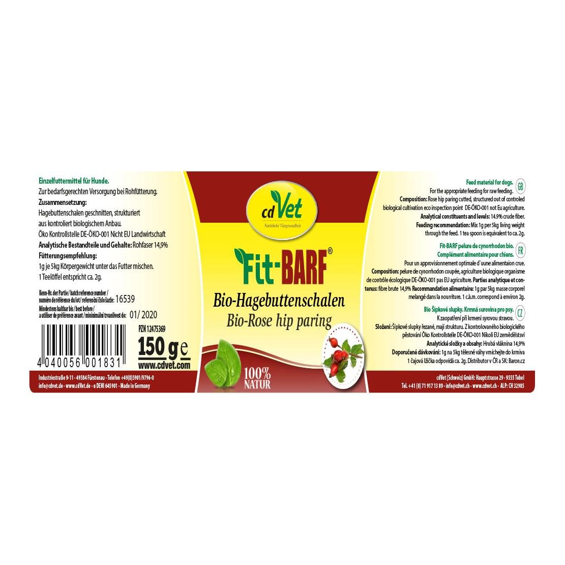 Fit-BARF Bio-Hagebuttenschalen