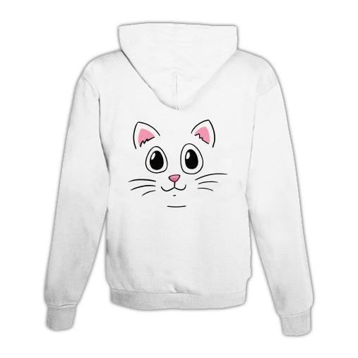 Image of Schwesternuhr Hoodie Katzengesicht Unisex - Weiss - bei Hauptner.ch