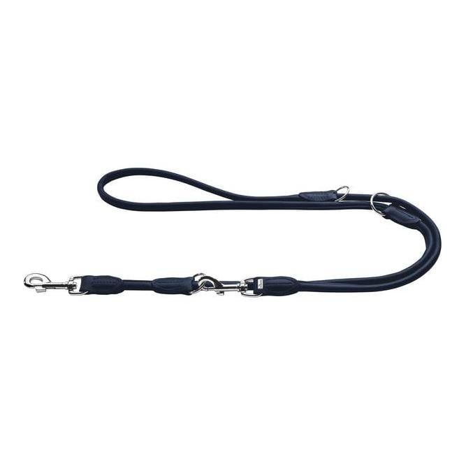 Image of Hunter Verstellbare Führleine Round & Soft - leder/dunkelblau bei Hauptner.ch