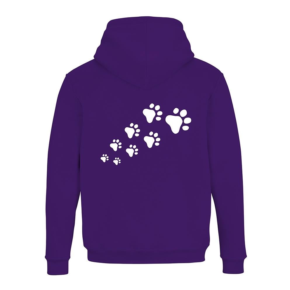 Image of Schwesternuhr Hoodie Hundepfoten Unisex - Lila - bei Hauptner.ch