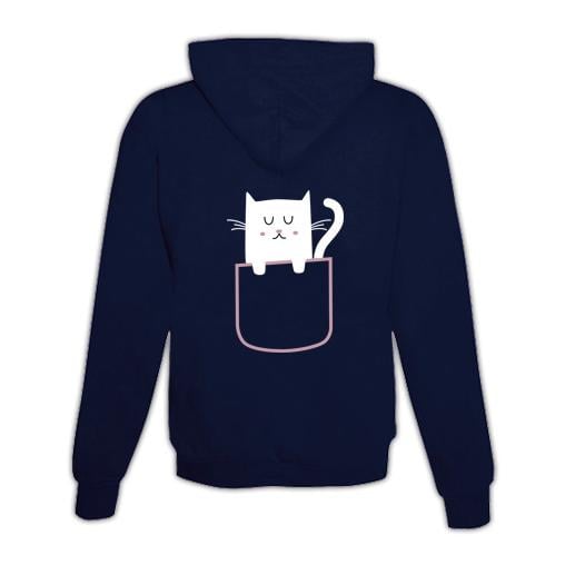 Image of Schwesternuhr Hoodie Katze Unisex - Dunkelblau - bei Hauptner.ch