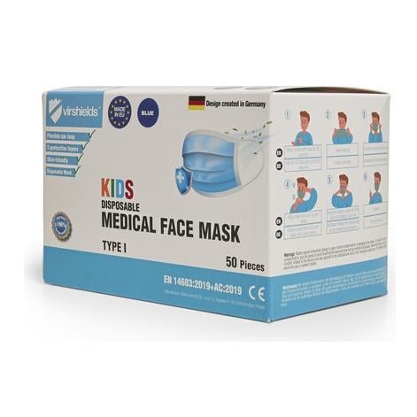 Medizinische Hygiene Maske Kids 3-lagig Typ I in Blau