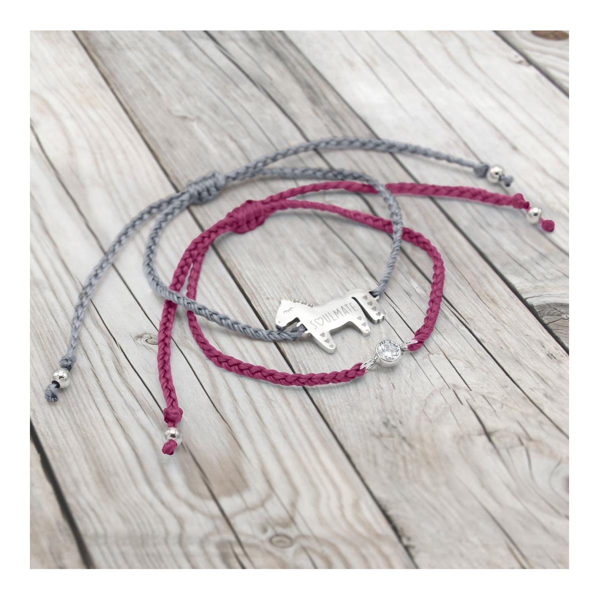 Image of Soulhorse Armband Sets - Silber / Bordeaux - bei Hauptner.ch