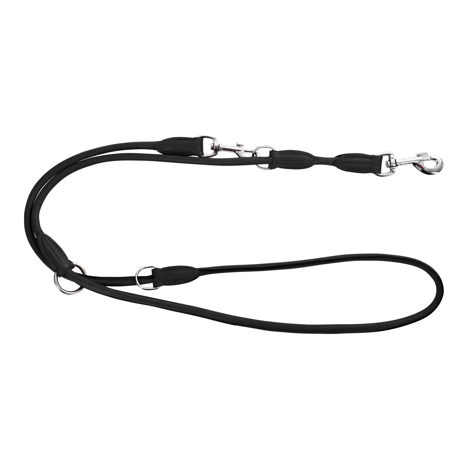 Laisse de présentation en cuir véritable Roma - noir