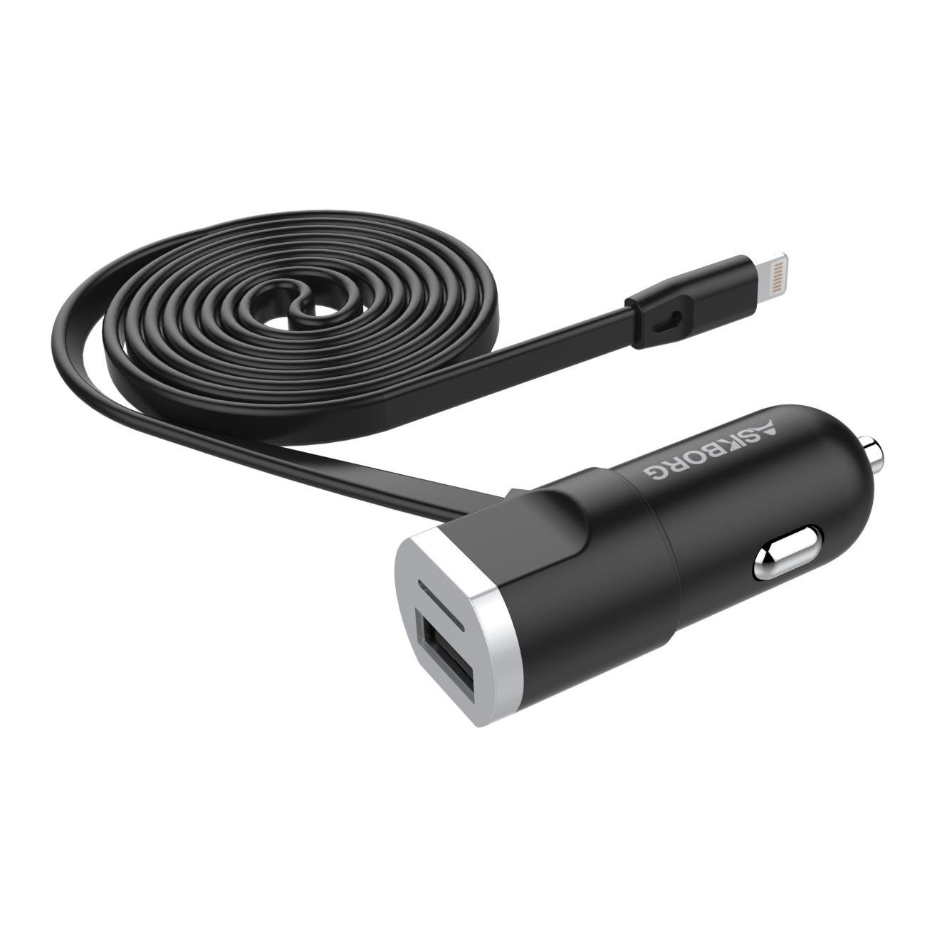 ChargeDrive 2 USB KFZ Auto Ladegerät mit MFi zertifiziertes Kabel