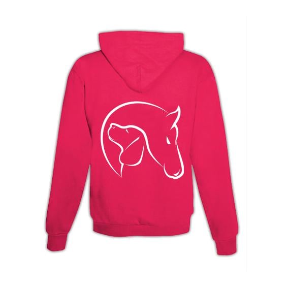 Image of Schwesternuhr Hoodie Horse & Dog Unisex - Pink - bei Hauptner.ch