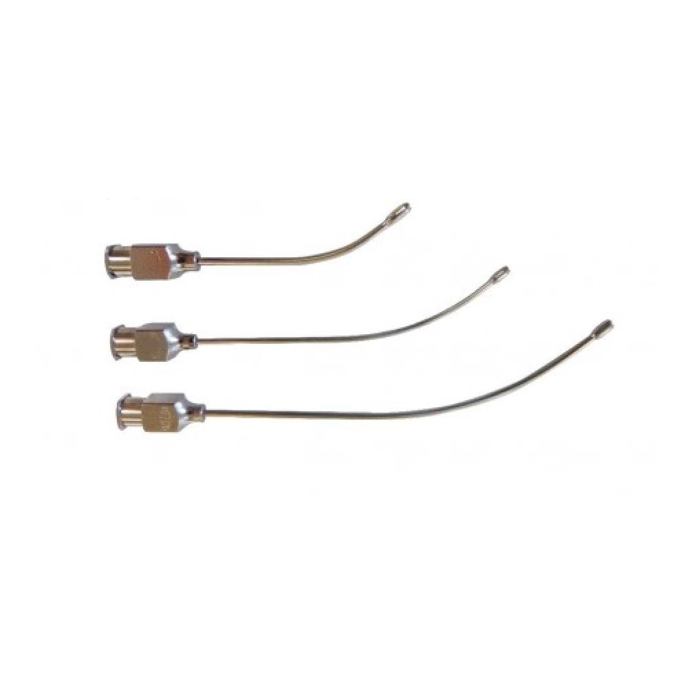 Kanüle mit Knopfverschluss, gebogen