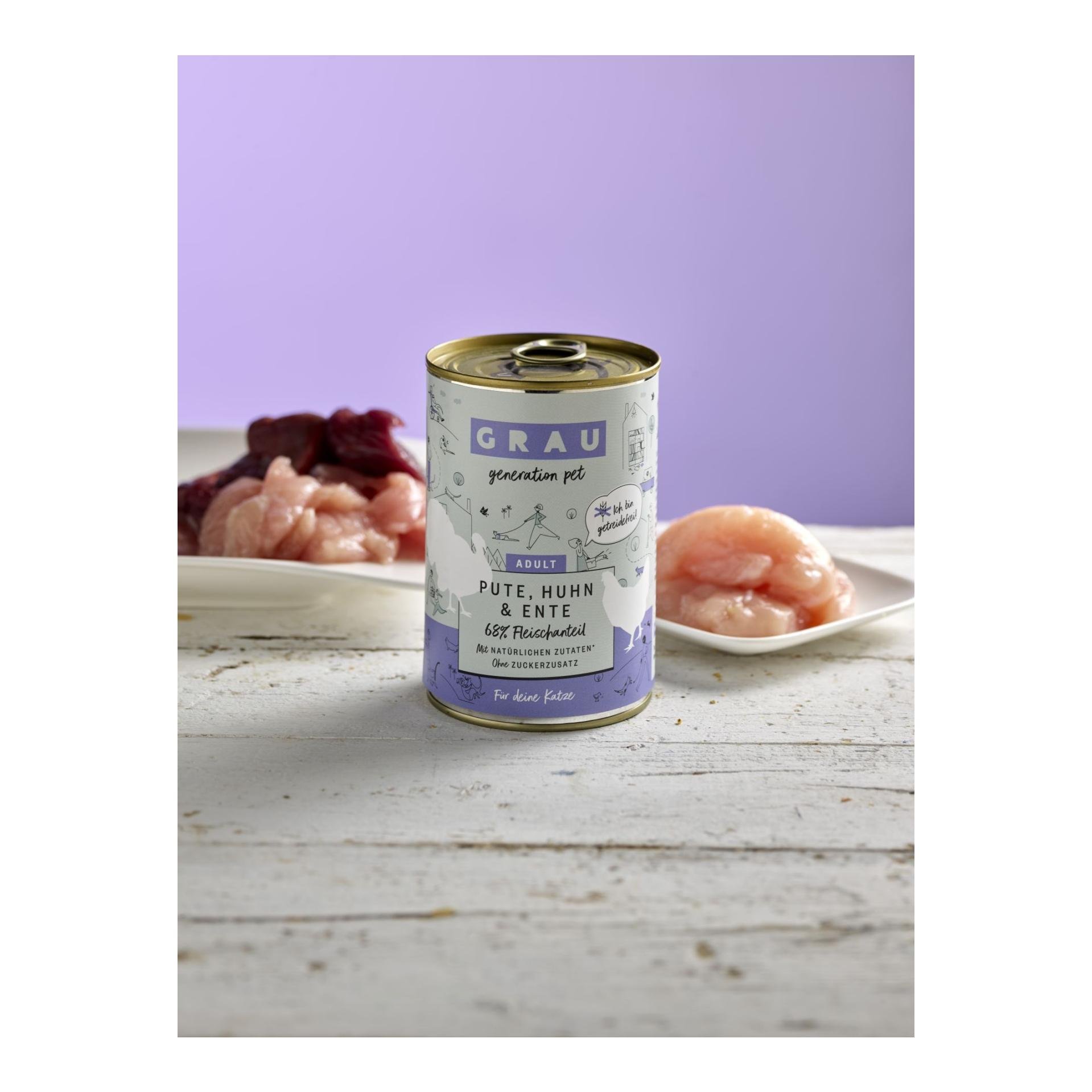 Nassfutter Pute, Huhn und Ente