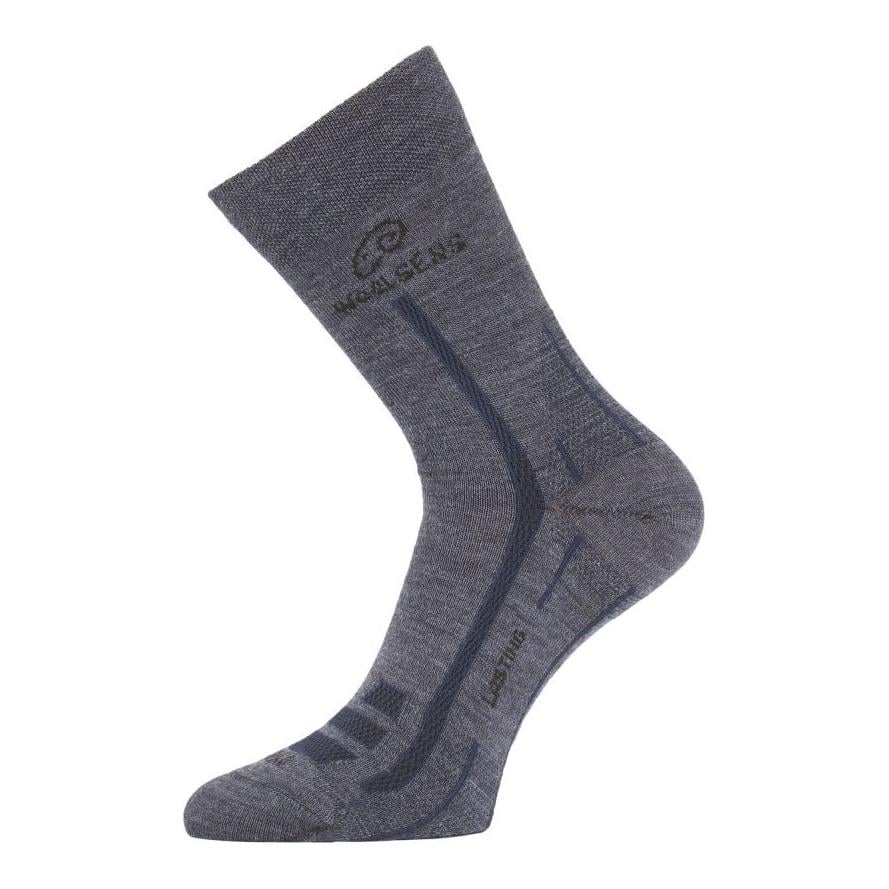 WLS Merino Sommer Wandersocken Unisex - steingrau