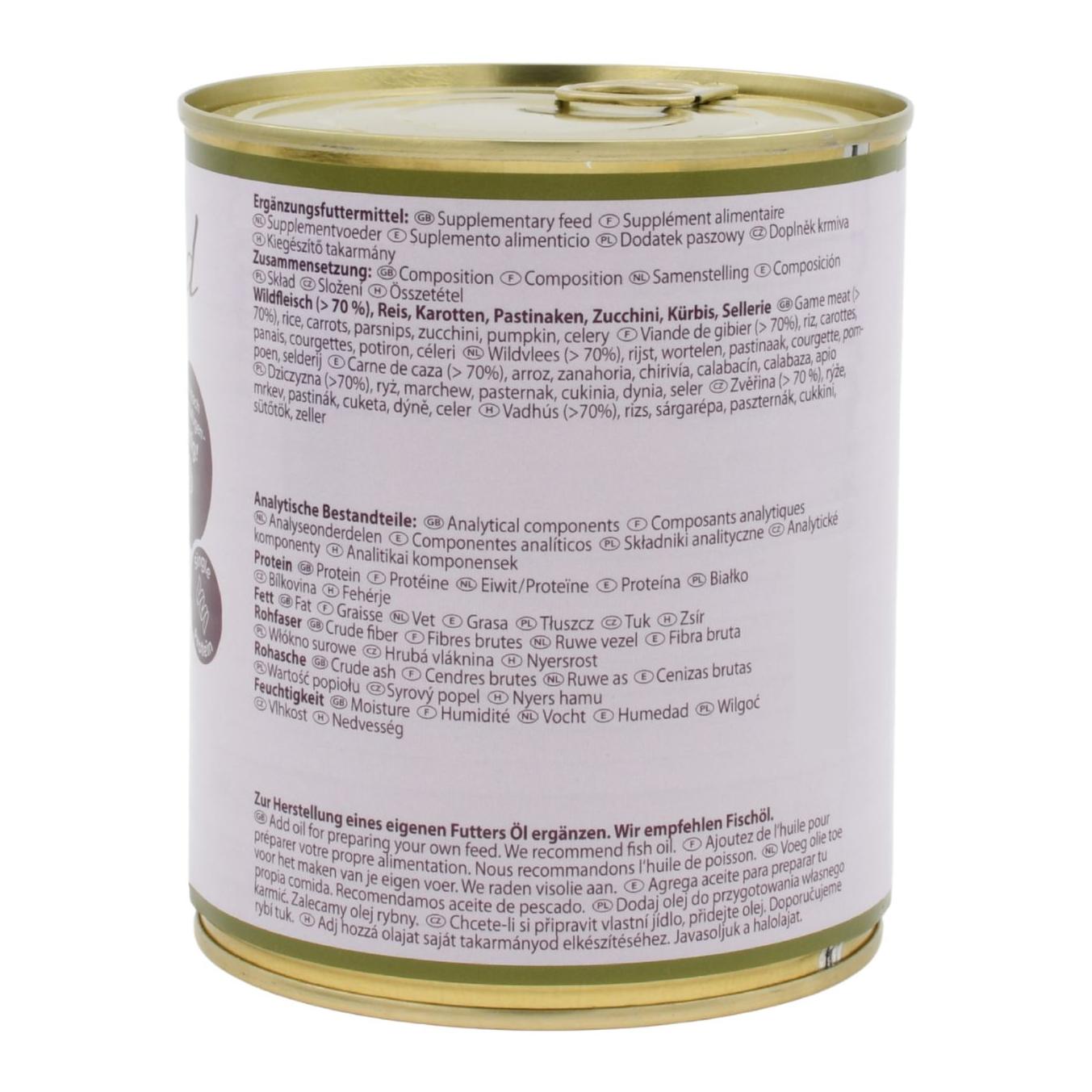 Wild-Menü für Hunde und Katzen