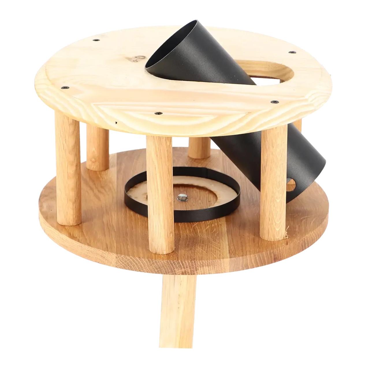 Mangeoire en chêne avec silo