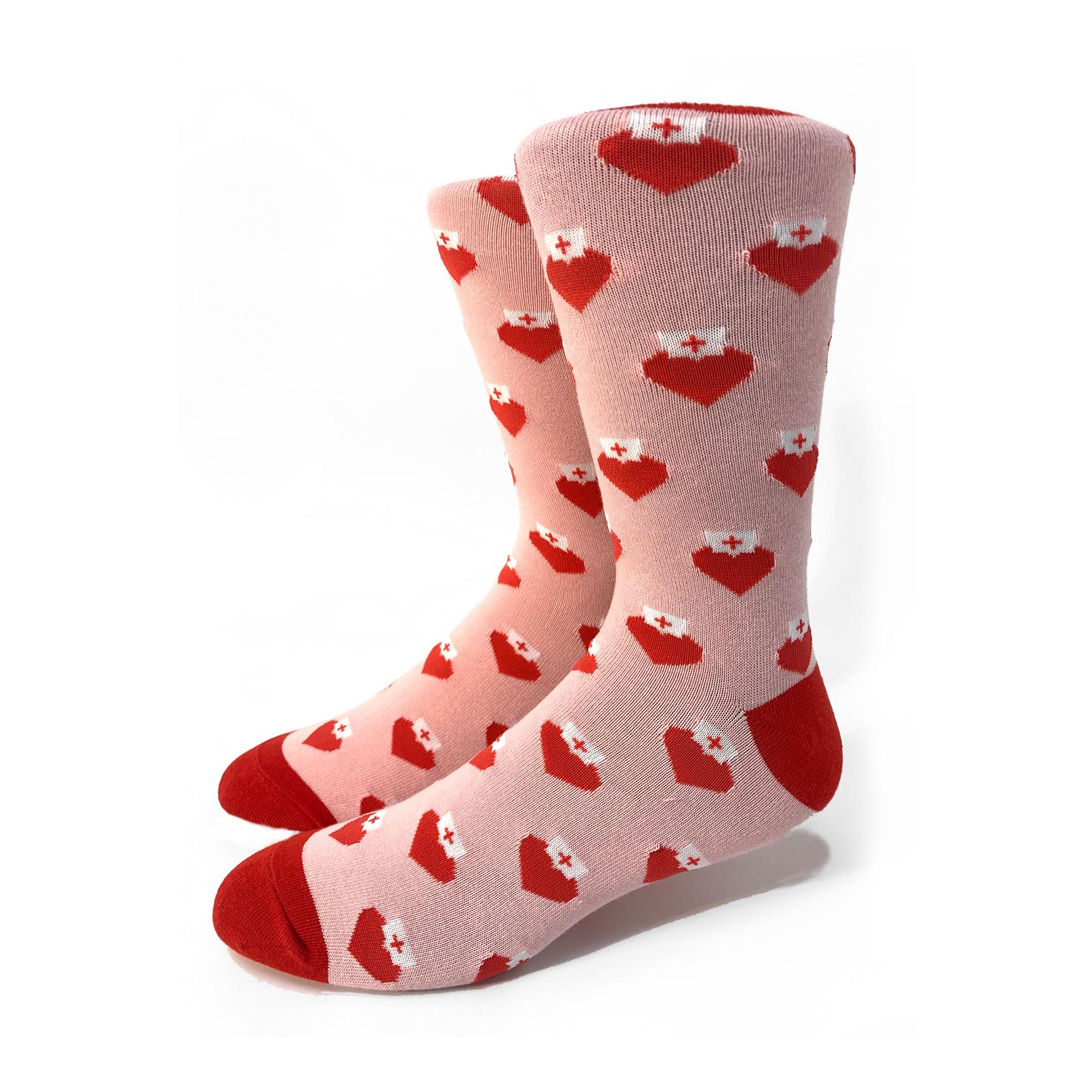 Chaussettes pour soignants cœur d’infirmière