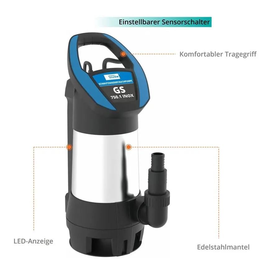 Güde Schmutzwassertauchpumpe GS 750.1 INOX