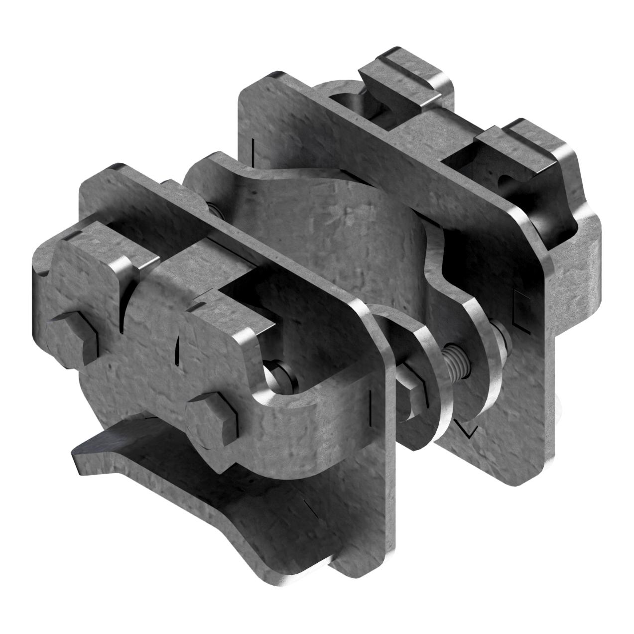 Kreuzklemme, zweifach, mit Aufnahme für Quick-Lock