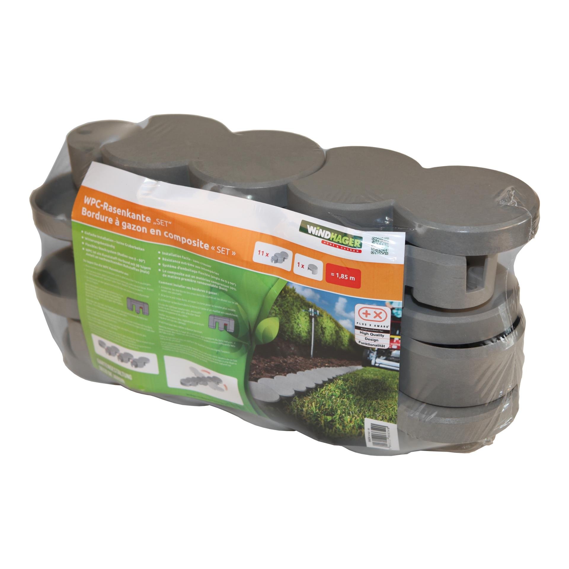 WPC Rasenkanten-Set 1.85m - grau