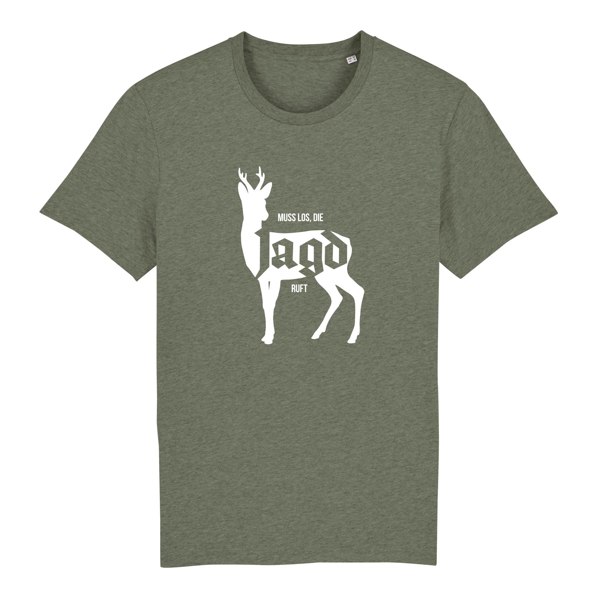 Image of Hauptner Jagd T-Shirt Die Jagd Ruft - Reh - Mid Heather Khaki - bei Hauptner.ch