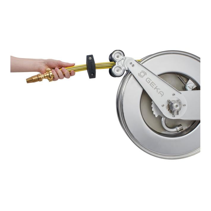 Plus enrouleur automatique de tuyau acier inoxydable - avec tuyau