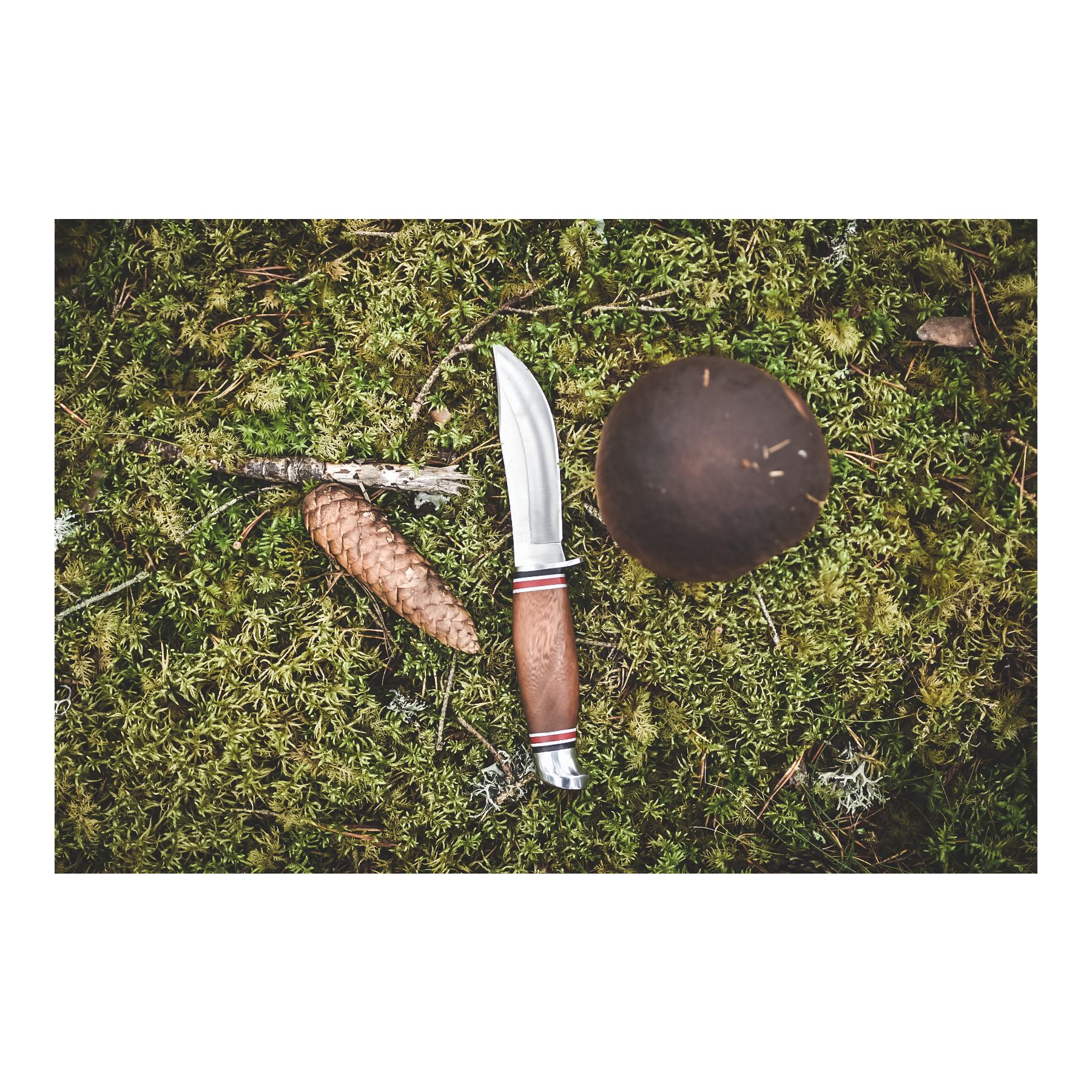 Øyo GEILO - Couteau de chasse/de plein air avec étui de protection en cuir