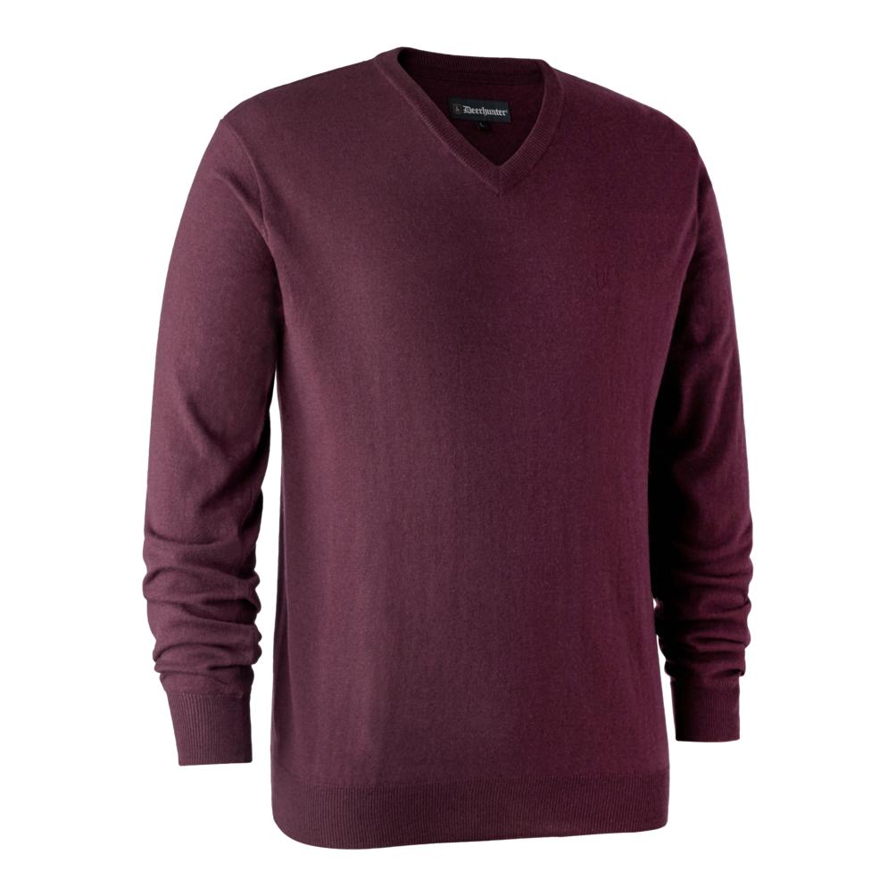 Image of Deerhunter Kingston Pullover mit V-Ausschnitt - Burgundy bei Hauptner.ch